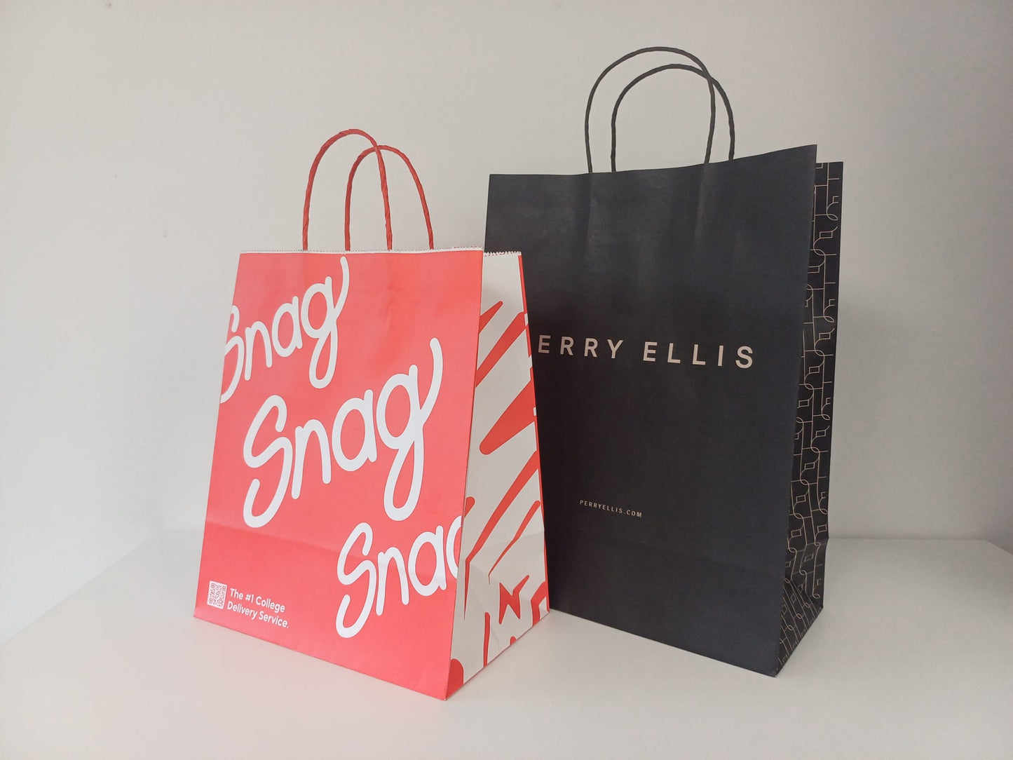 White 100gsm Gusset Twisted Paper Handle Retail Bag