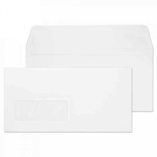 110 x 220mm DL Cadair Idris Bright White Window Peel & Seal Wallet 3206