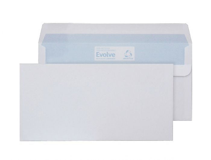 110 x 220mm DL Tryfan Recycled White Self Seal Wallet R3409