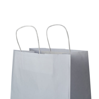 White 100gsm Gusset Twisted Paper Handle Retail Bag